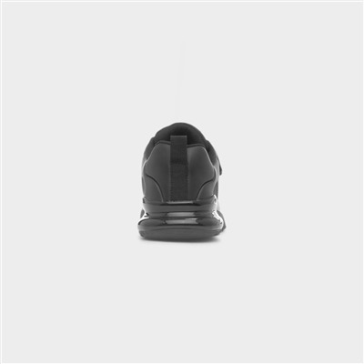 Yarrow Kids Black Easy Fasten Trainer