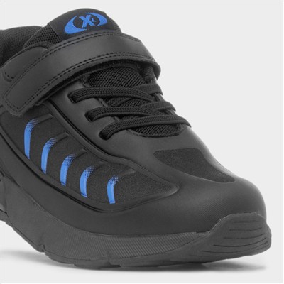 Yarrow Kids Black Easy Fasten Trainer