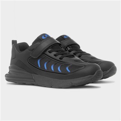 Yarrow Kids Black Easy Fasten Trainer