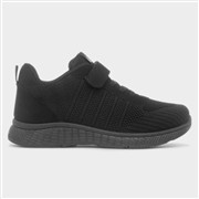 XL Kids Black Easy Fasten Knitted Trainers (Click For Details)