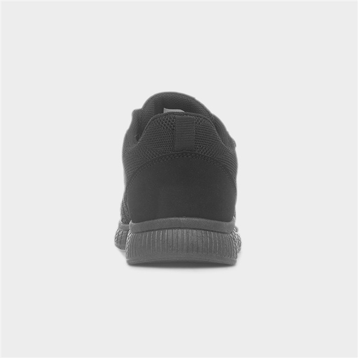 Kids Black Easy Fasten Knitted Trainers