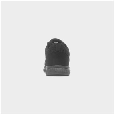 Kids Black Easy Fasten Knitted Trainers