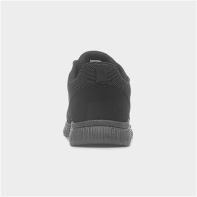 Kids Black Easy Fasten Knitted Trainers