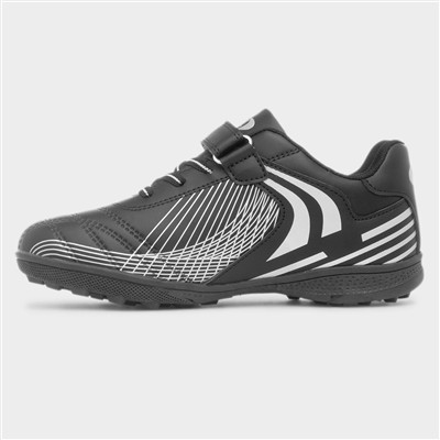Football Kids Black Easy Fasten Astro Trainer
