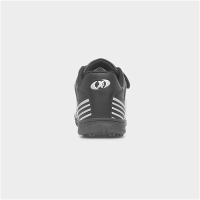Football Kids Black Easy Fasten Astro Trainer