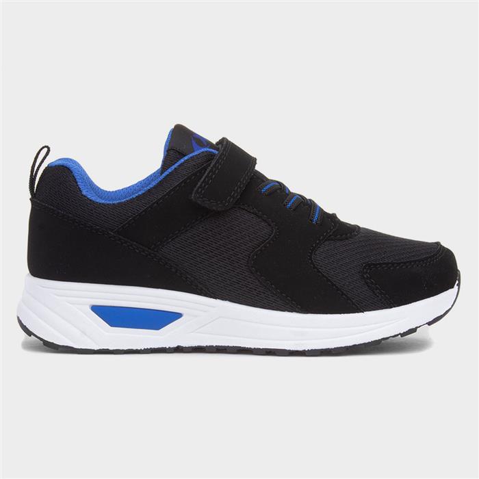 Kids Black & Blue Easy Fasten Trainer