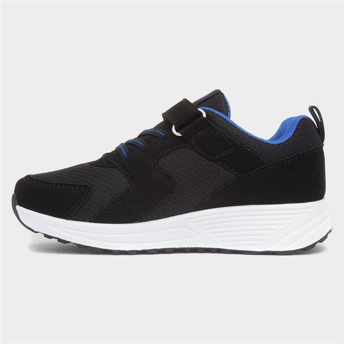 Kids Black & Blue Easy Fasten Trainer