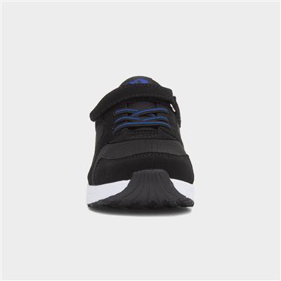 Kids Black & Blue Easy Fasten Trainer