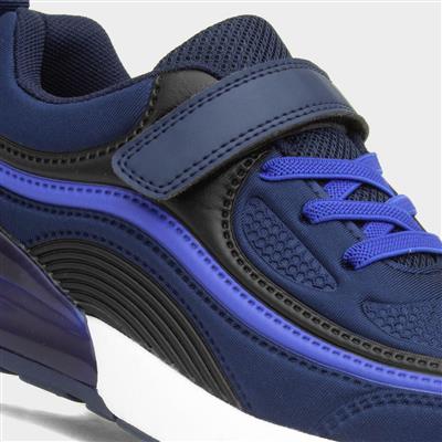 Kids Navy Easy Fasten Trainer
