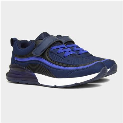 Kids Navy Easy Fasten Trainer
