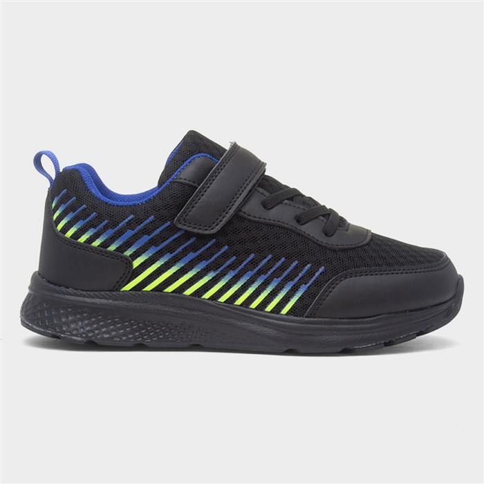 Rocket Kids Black Easy Fasten Trainer