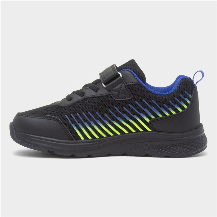 Rocket Kids Black Easy Fasten Trainer