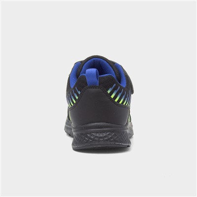Rocket Kids Black Easy Fasten Trainer