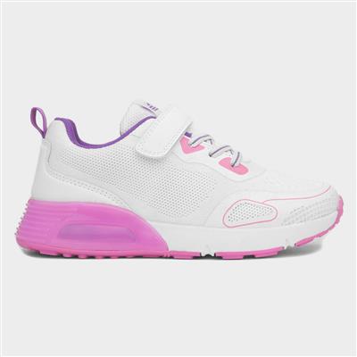 Gambia Kids White Easy Fasten Trainer
