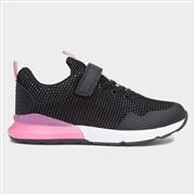 XL Kids' Black & Pink Easy Fasten Trainer (Click For Details)