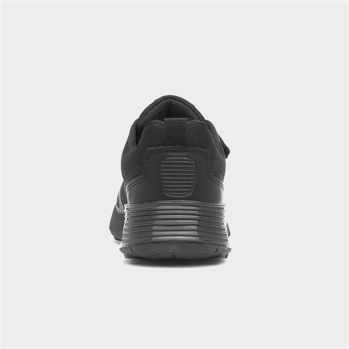 Kids Black Easy Fasten Trainers