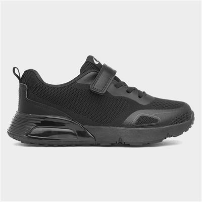 Kids Black Easy Fasten Trainers