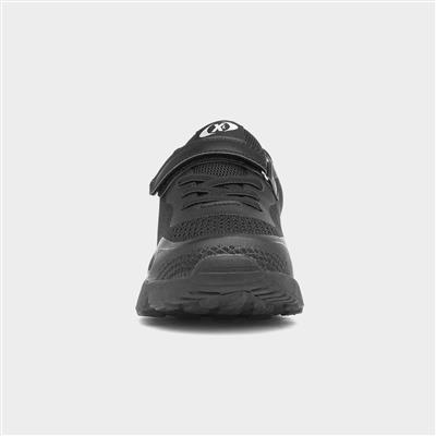 Kids Black Easy Fasten Trainers