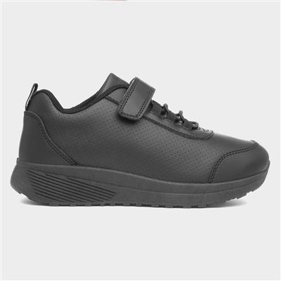 Kids Black Easy Fasten & Bungee Lace Trainer