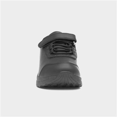 Kids Black Easy Fasten & Bungee Lace Trainer