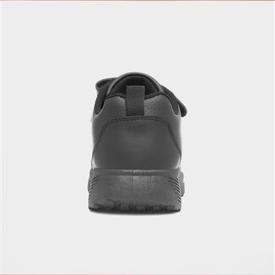 Kids Black Easy Fasten & Bungee Lace Trainer