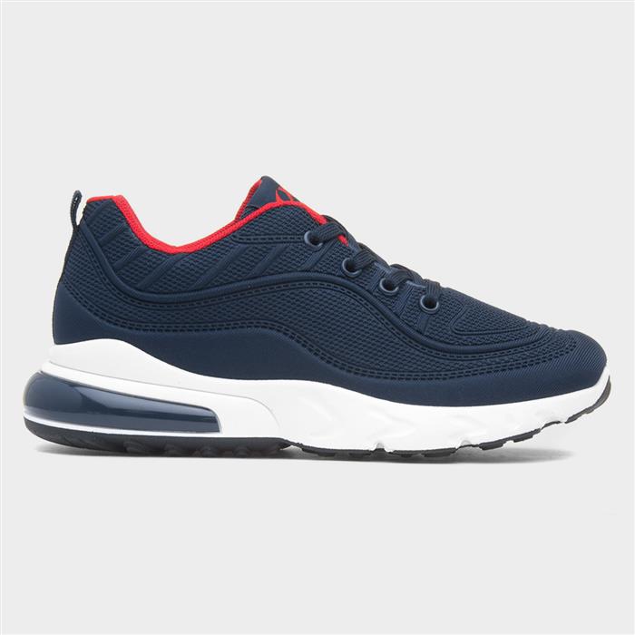 Kids Navy Lace Up Trainer