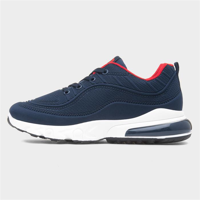 Kids Navy Lace Up Trainer