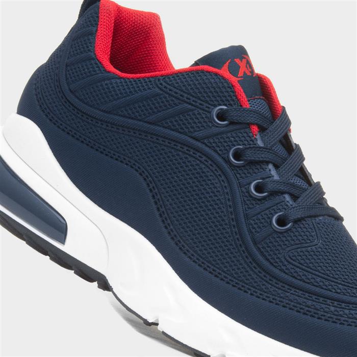Kids Navy Lace Up Trainer
