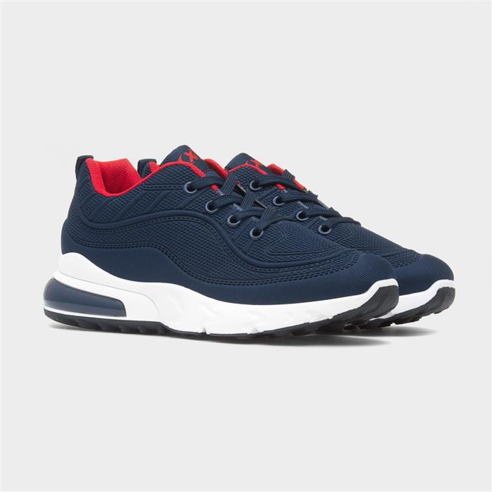 Kids Navy Lace Up Trainer