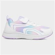 XL Kids White & Lilac Easy Fasten Trainer (Click For Details)