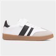 XL Kids White & Black Easy Fasten Trainer (Click For Details)