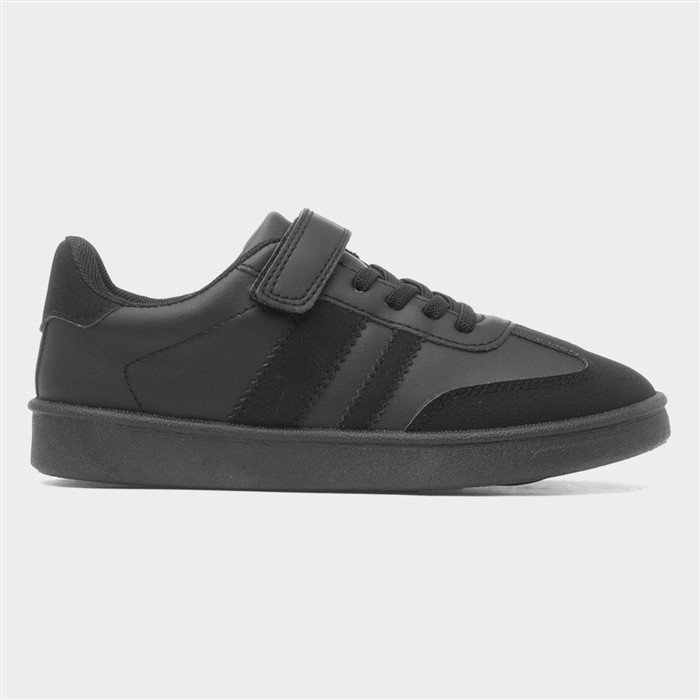 Kids' Black Easy Fasten Trainer