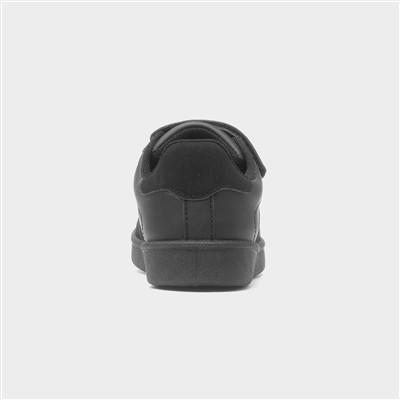 Kids' Black Easy Fasten Trainer