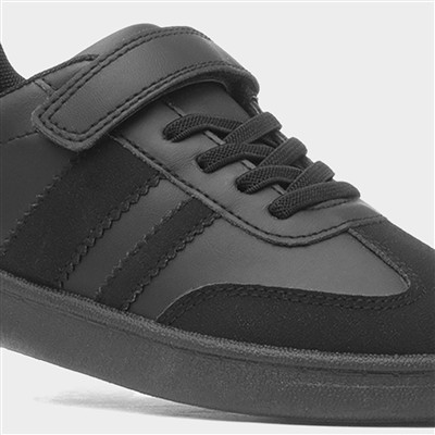 Kids' Black Easy Fasten Trainer