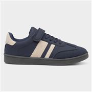 XL Kids Navy & Cream Easy Fasten Trainer (Click For Details)