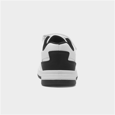 Kids White Easy Fasten Trainers