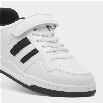Kids White Easy Fasten Trainers