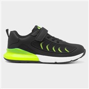 XL Boys Black & Lime Easy Fasten Trainer (Click For Details)