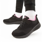 XL Kids Black & Pink Easy Fasten Trainers (Click For Details)
