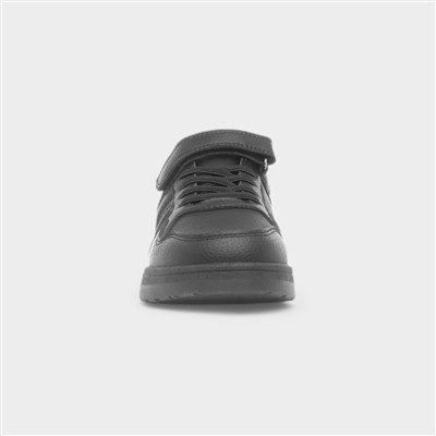 Kid's Black Easy Fasten Trainers