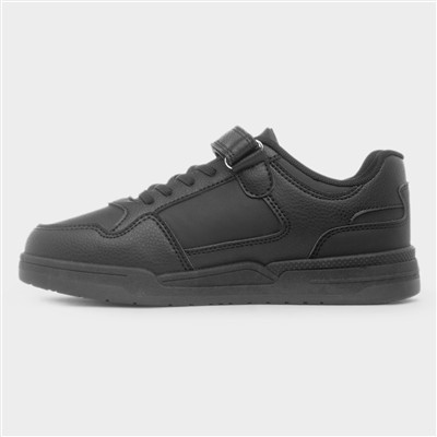 Kid's Black Easy Fasten Trainers