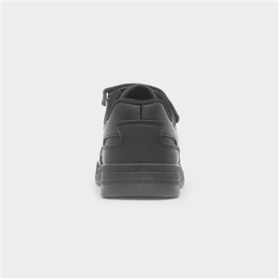 Kid's Black Easy Fasten Trainers