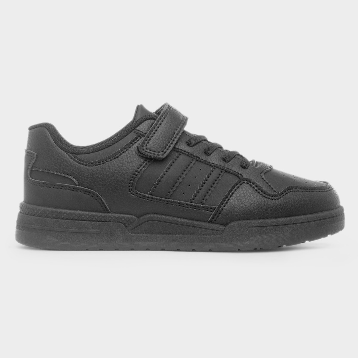 Kid's Black Easy Fasten Trainers