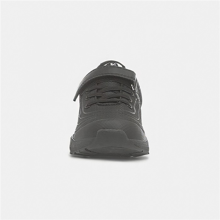 Kids Black Easy Fasten Chunky Trainer