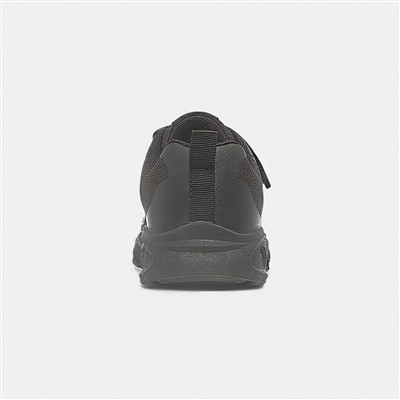 Kids Black Easy Fasten Chunky Trainer