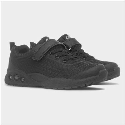 Kids Black Easy Fasten Chunky Trainer