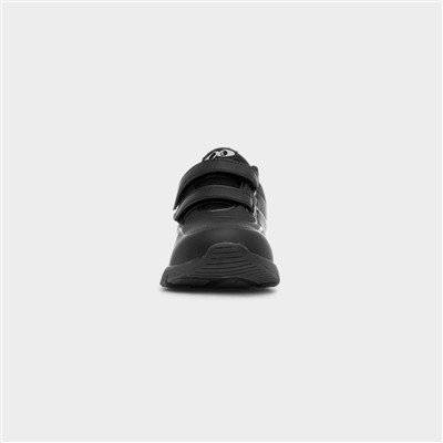 Kids Black Double Easy Fasten Trainers