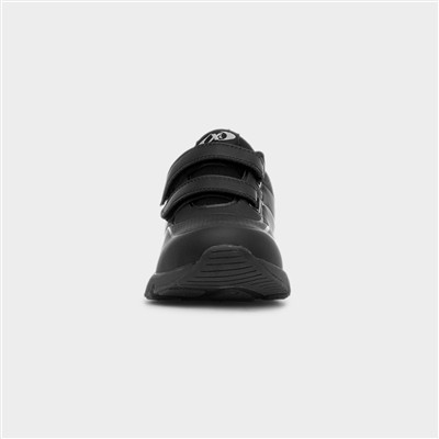 Kids Black Double Easy Fasten Trainers