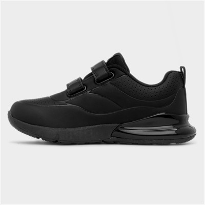 Kids Black Double Easy Fasten Trainers