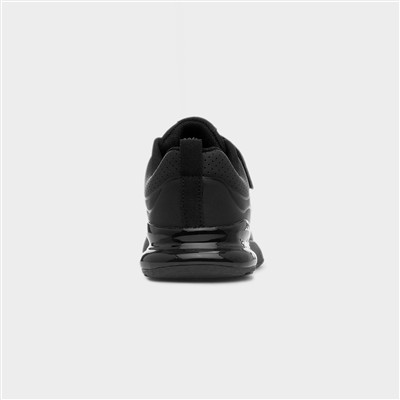 Kids Black Double Easy Fasten Trainers
